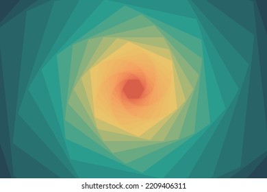 Vector background of colorful hexagon swirl. Abstract geometric wallpaper.