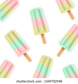 Vector background with colorful ice cream. 