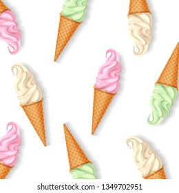 Vector background with colorful ice cream. 