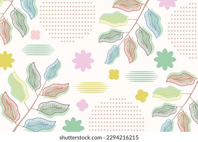 Fondo vectorial de hojas coloridas 
