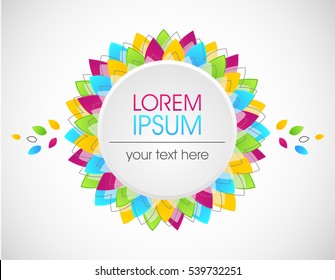 Vector background from colorful leaves. Stock horizontal banner