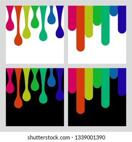 Vector background with colorful lines. Rainbow rain. Set of vector colored backgrounds. Abstract colored vertical drops. Colored rain. Magazine cover.