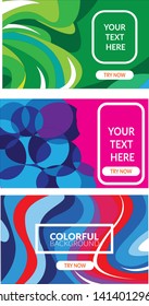 vector of background colorful liquid color set bundle