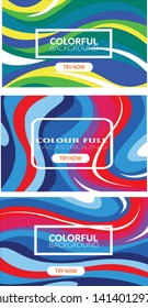 vector of background colorful liquid color set bundle