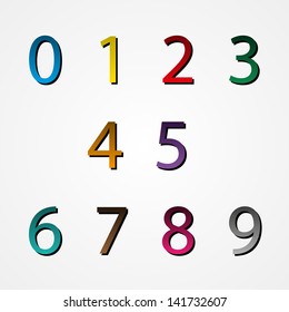 Vector background with colorful numbers
