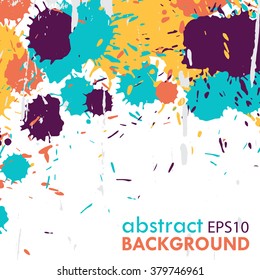 vector background with colorful paint splashes and stains. EPS