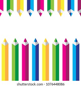 Vector background with colorful pencils.