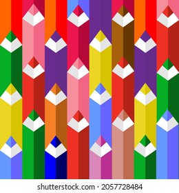 Vector background with colorful pencils.