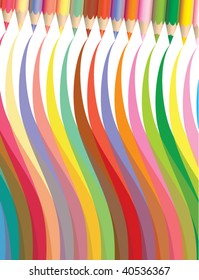 vector background of colorful pencils as diversity in education process