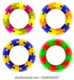 vector background of colorful round puzzle  