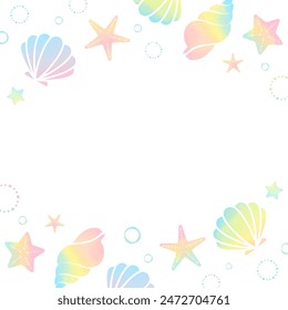 vector background with colorful seashells and starfish for banners, cards, flyers, social media wallpapers, etc.