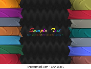 Vector background with colorful silk ribbons