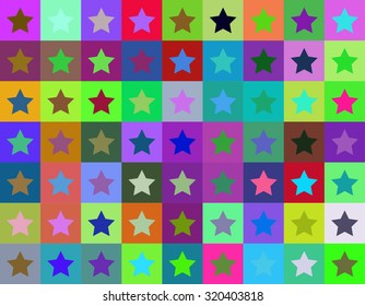 Vector background colorful squares and stars