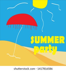 vector of background colorful summer party