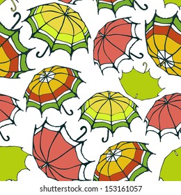 Vector background with colorful umbrellas
