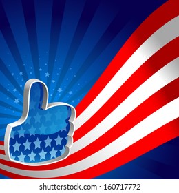 Vector background in colors of National American Flag. You can use this illustration for any thematic material related to the U.S.A. For example you can decorate a greeting card   of Fourth Of July.