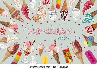 Vector background with colour ice-cream for you design