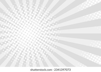 Vector background in comic book style with sunburst rays and halftone gradient. Retro pop art design.