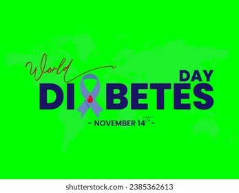 Antecedentes vectores para conmemorar el día internacional de la diabetes aislados en amarillo. El 14 de noviembre es el Día Mundial de la Diabetes. Recordatorio del número de casos de diabetes que han afectado al mundo.