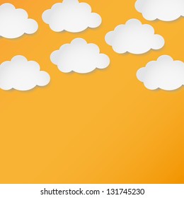 Vector  background composed of white paper clouds