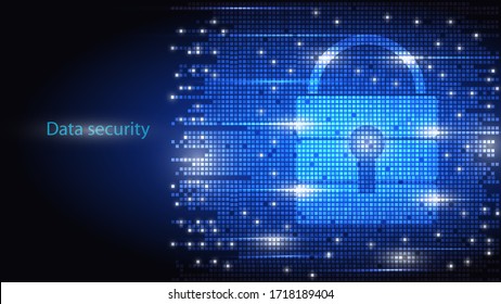 Vector background of computer security and information protection on the Internet. Science, futuristic, web, network concept, communications, high technology. EPS 10