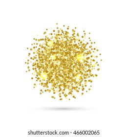 Vector background with confetti. Gold confetti on white background. EPS 10.