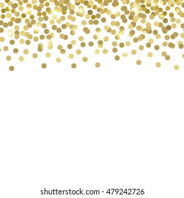 Vector background with confetti. Gold confetti on white background. EPS 10.