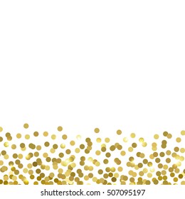 Vector background with confetti. Golden confetti on white background. EPS 10.