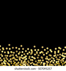 Vector background with confetti. Golden confetti on black background. EPS 10.