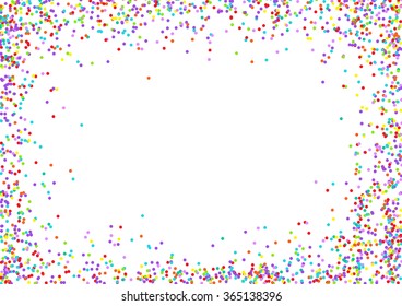 Vector background with confetti tiny round pieces on the sides