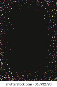 Vector background with confetti tiny round pieces on the sides