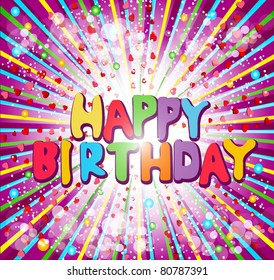 vector background congratulatory "Happy Birthday"