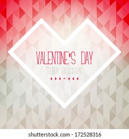 Vector background with congratulatory text. Happy St. Valentine's Day. Geometric trendy background. Pastel stylish card