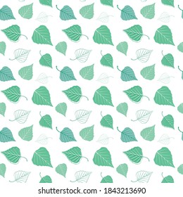 Vector background consisting of birch tree leaves