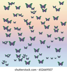 

Vector background consisting of butterflies, banner, poster, postcard, fabric
