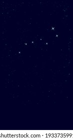 vector background of the constellation of Big Dipper in the sky full of stars