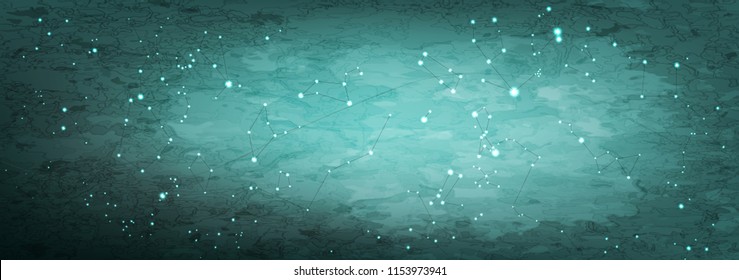 Vector background constellations. Starry night sky Illustration.