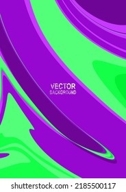 Vector background, contrast purple and green. Vector illustration of abstract waves. Background design for poster, flyer, cover, brochure.