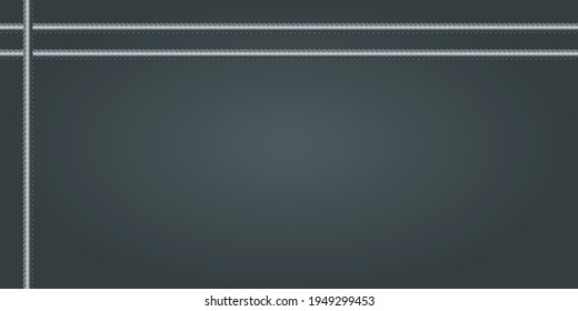 Vector background with copper rebars and copy space. Induastrial banner template on dark gray background. Vector illustration realistic metal rods and bars for building and construction.