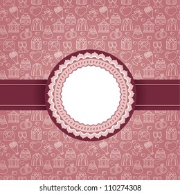 Vector background with copy space for text and wedding icons