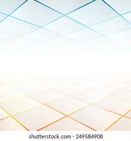 Vector Background with copy-space. White and grey abstract perspective background