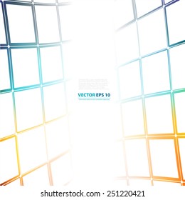 Vector Background with copy-space. White and grey abstract perspective background