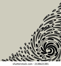 Vector background with corner spiral black decoration