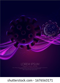 Vector background. Coronavirus 2019-nCoV spreading 
