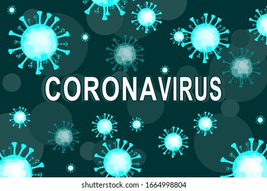 vector background, coronavirus on green background