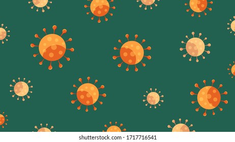 Vector background Coronavirus pattern virus concept backdrop orange and green color