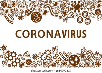 vector background, coronavirus word on white background