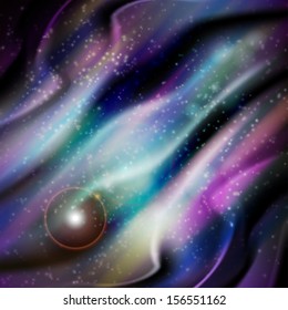 Vector background with cosmic dust in space