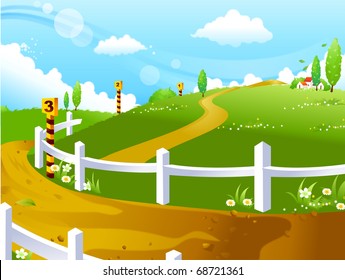 vector background countryside illustration