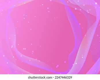 Vector background created by many lines, particles in gradient pink background